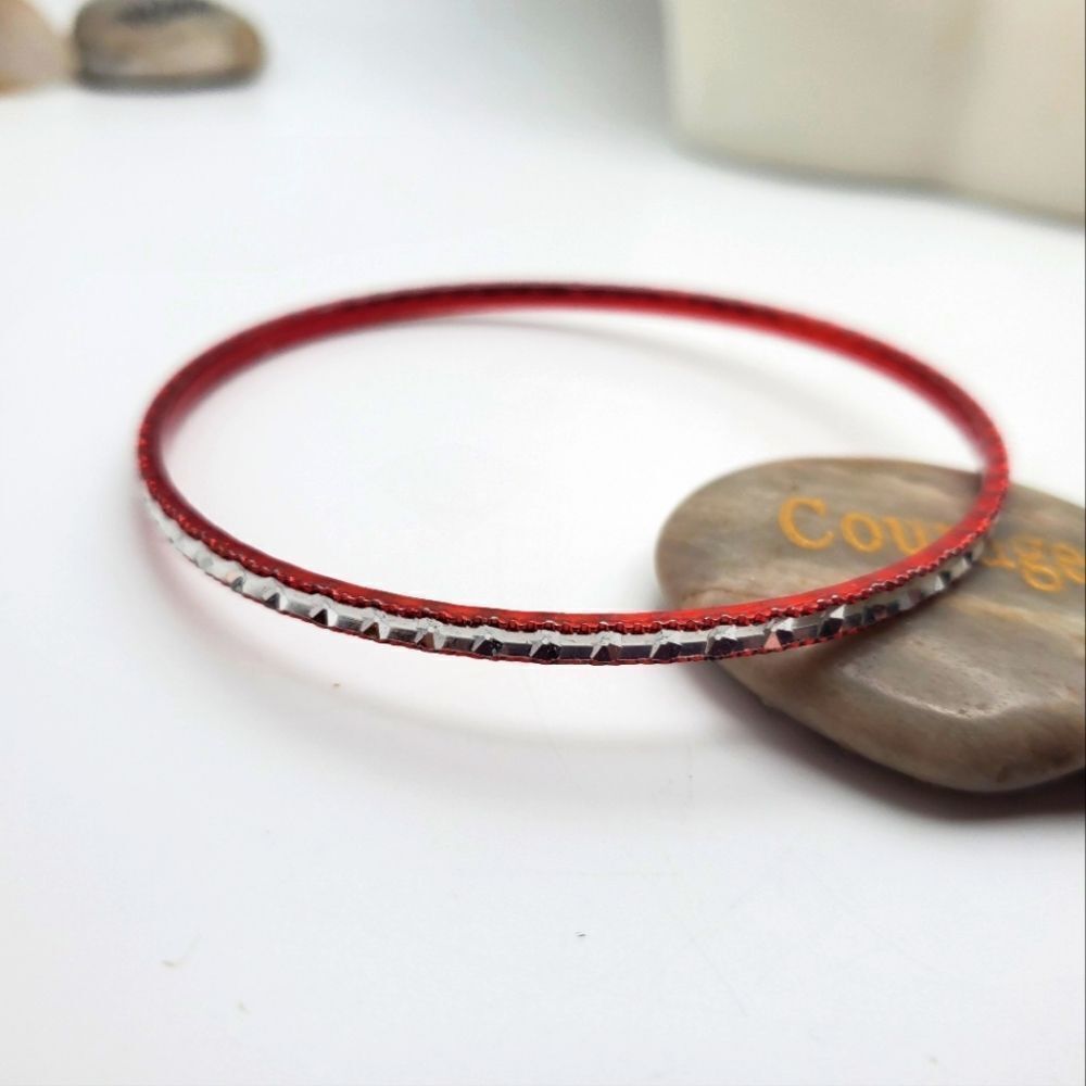 Red toned clear rhinestone southwestern cowgirl‎ bracelet bangle